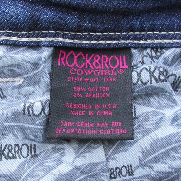New ROCK & ROLL Cowgirl Jeans Size 32 x 30 Low Rise Boot Cut Denim - Picture 11 of 13